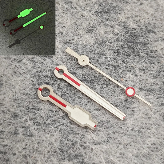 Modified Silver Trim Green Luminous Watch Hands  for NH35 NH36 4R 7S  Movement