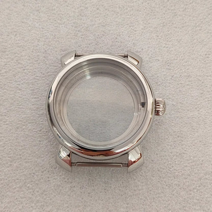 40MM Stainless Steel Silver Watch Case with Mineral Glass for NH35 NH36 Movement