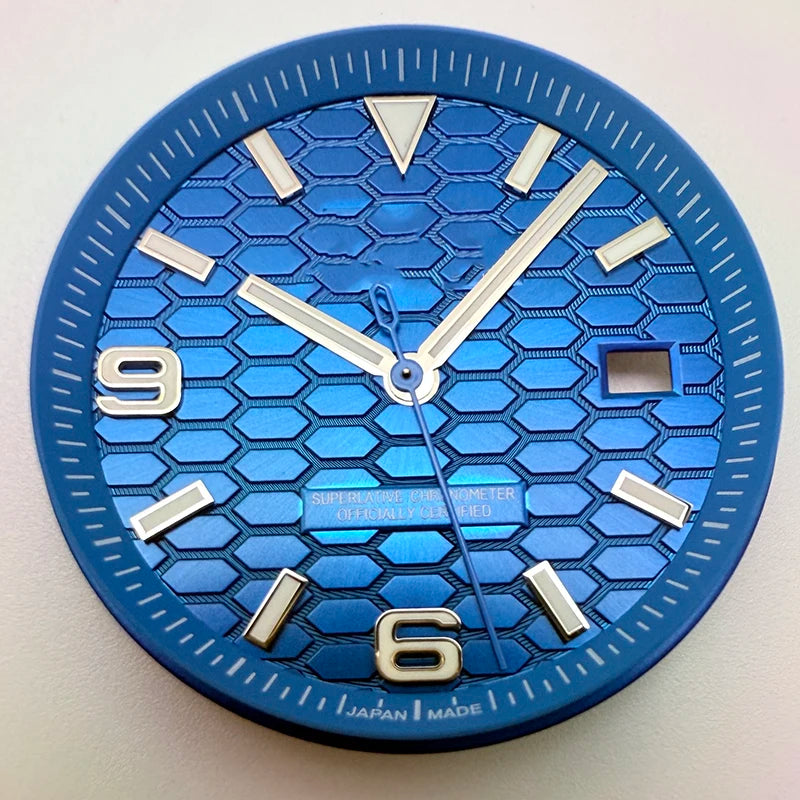 39.5mm Land-Dwellwe Watch Case+Strap Sapphire Glass Luminou 33.8mm Dial Fit NH35