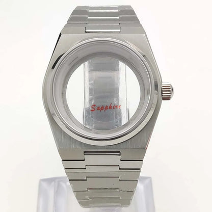 40MM Transparent Bottom Steel  Watch Case Sapphire Strap Set for NH35/36/38/70