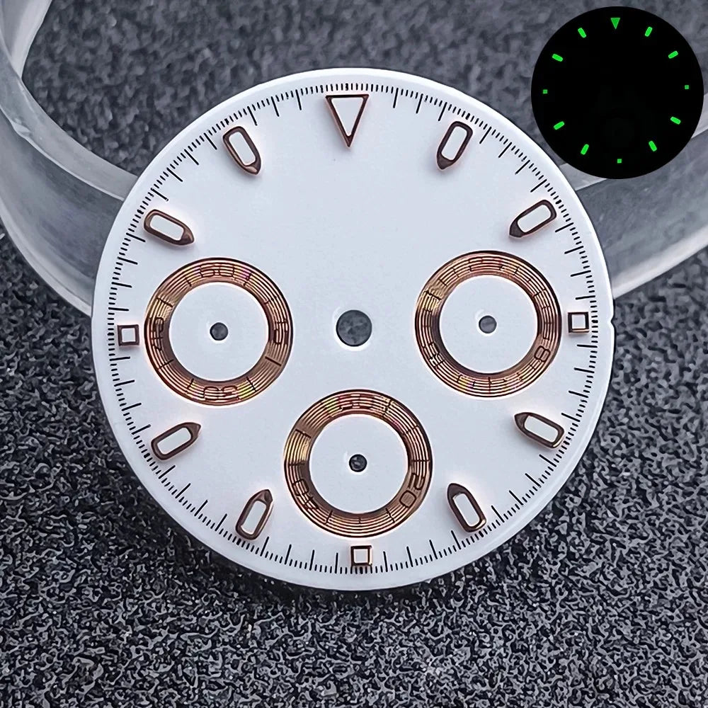 29.5mm C3 Green Luminous Timer Multicolor Watch Dial Suitable For VK63 Movement