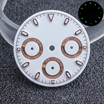29.5mm C3 Green Luminous Timer Multicolor Watch Dial Suitable For VK63 Movement