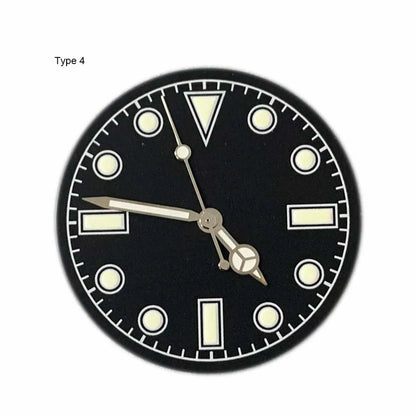28.5mm Green Luminous Watch Dial + Watch Hands for NH35 NH36 Movement Modified