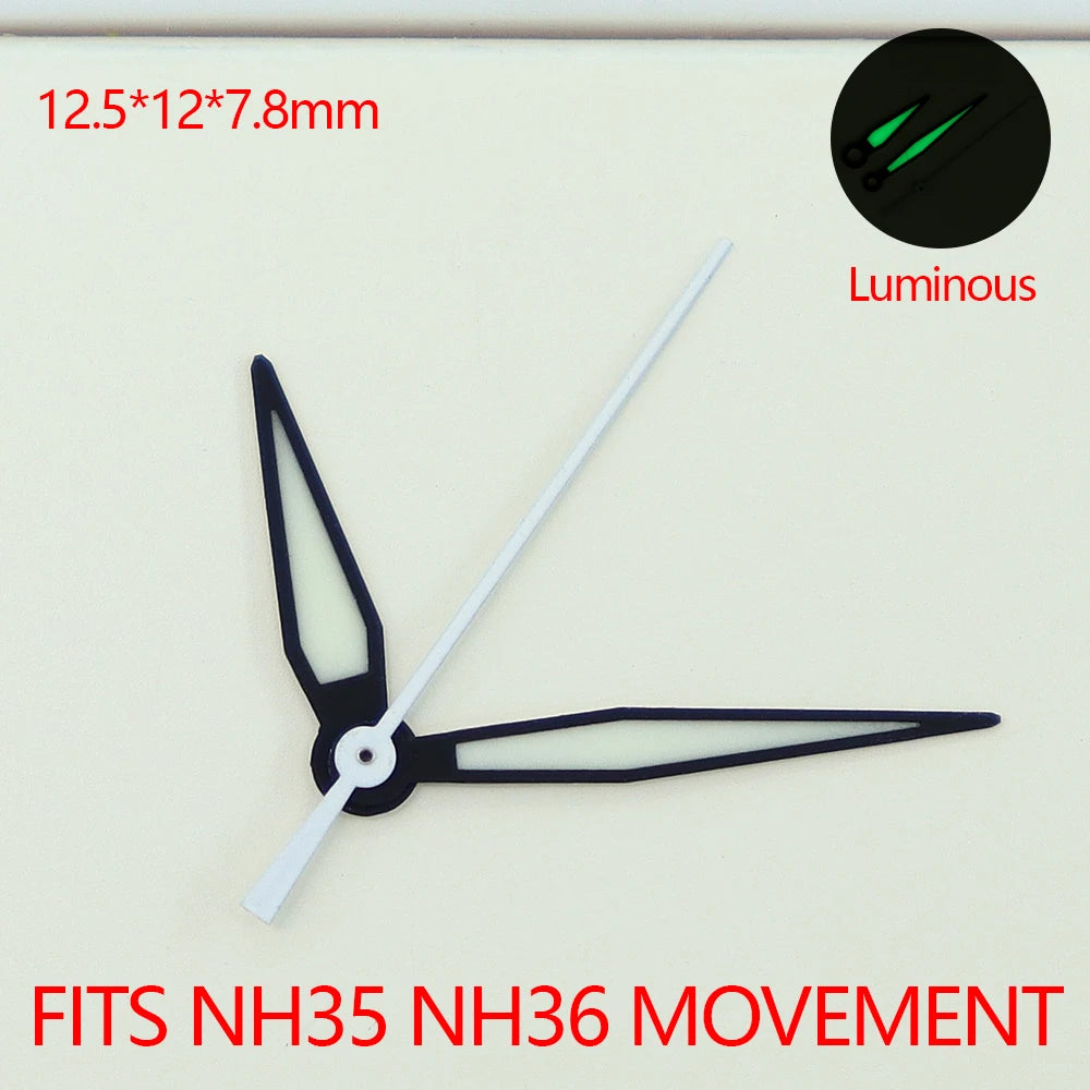 NH36 Watch Hands with C3 Green Bright Luminous Hand For NH35 NH36 Movement