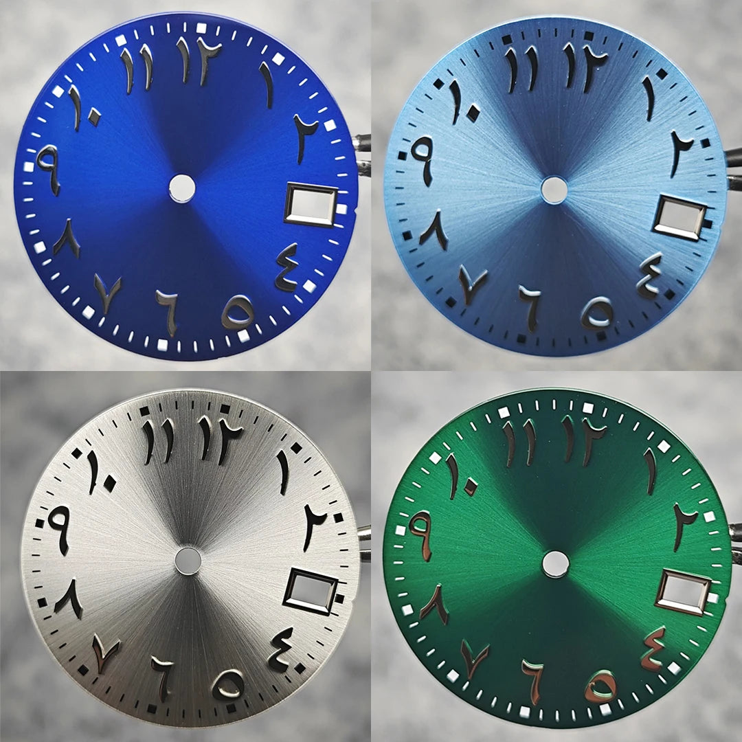 28.5mm Watch Dial Arabic Numeral with Single Calendar for NH70 / NH35 / NH36