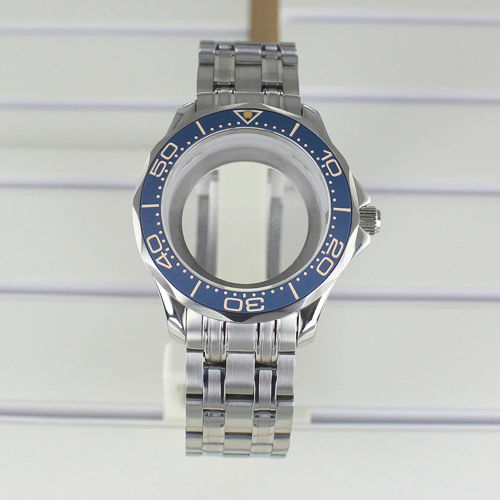 41mm Watch Case Strap Waterproof for Seamaster NH34 NH35 NH36 fit 30.5mm Dial
