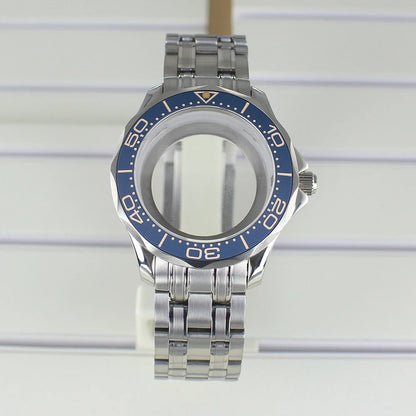 41mm Silver Watch Case 316L for Seamaster 300 NH35 NH36 NH38 NH34 Sapphire Glass