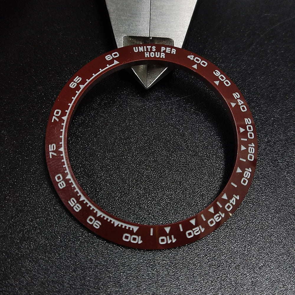 Ceramic bezel insert 38.5mm with 30.5mm inner diameter for watch upgrade, high-quality accessory.