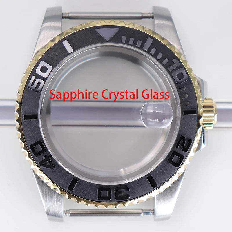 40mm Watch Case Sapphire Glass For NH35 NH36 34 8215 2824 PT5000 Fit 28.5mm Dial