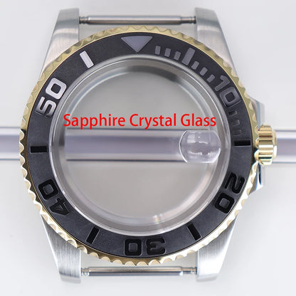 40mm Watch Case Sapphire Glass For NH35 NH36 34 8215 2824 PT5000 Fit 28.5mm Dial