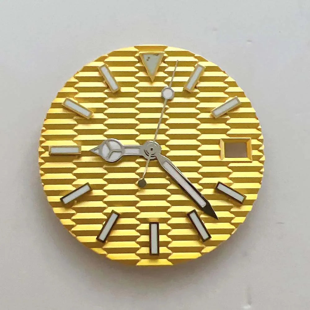 Modified 28.5mm Watch Dial + Hands Set for NH35 Movement Blue Green Luminous