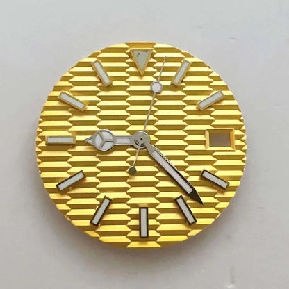 Modified 28.5mm Watch Dial + Hands Set for NH35 Movement Blue Green Luminous