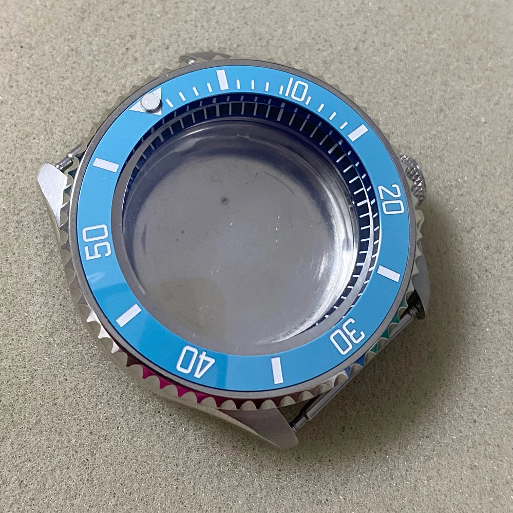 41.5MM Watch Case with Black Chapter Ring+Bezel SKX007 Set for NH35/NH36/4R