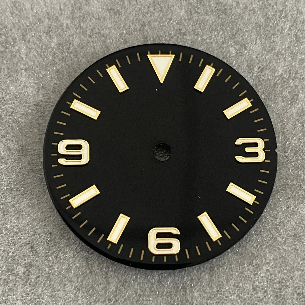 Modified 28.5mm Watch Dial 369 Nail with Green Luminous for NH35/ NH36/ 4R/ 7S
