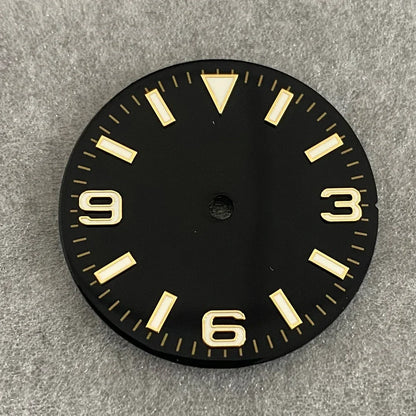 Modified 28.5mm Watch Dial 369 Nail with Green Luminous for NH35/ NH36/ 4R/ 7S