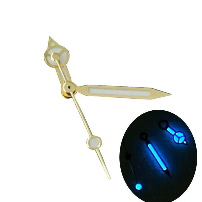 MOD Red Second Silver Watch Hands For NH35 NH36 7S35 4R35 with Blue Green Lume