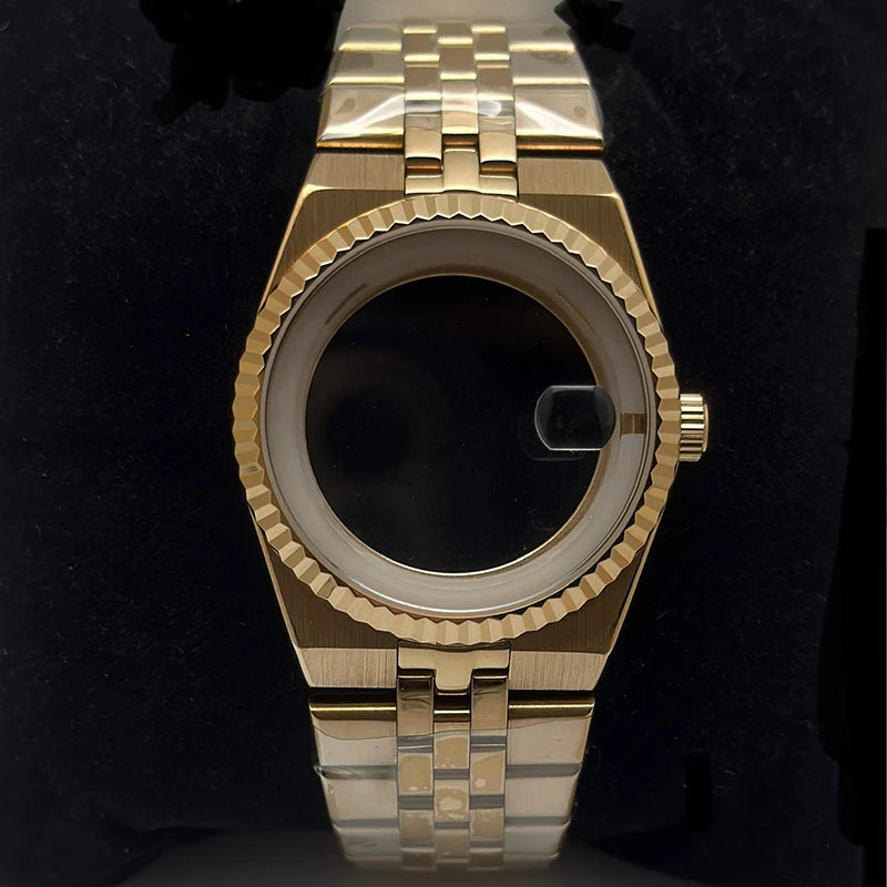 39.5mm Land-Dwellwe RG Case+Strap Sapphire Glass Luminou 33.8mm Dial Fit NH35