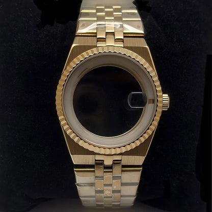 39.5mm Land-Dwellwe RG Case+Strap Sapphire Glass Luminou 33.8mm Dial Fit NH35
