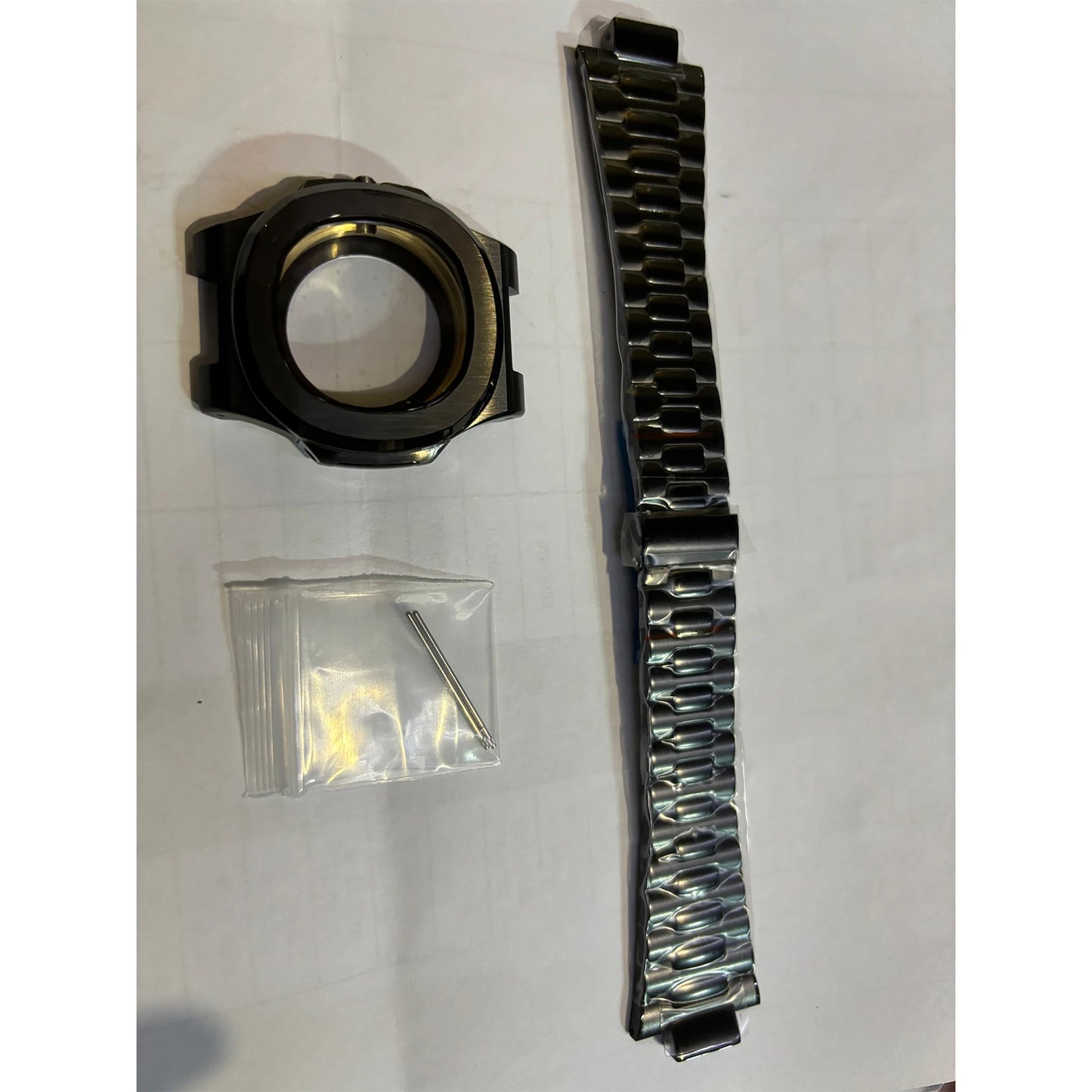 41mm Watch Case Band Set Sapphire Glass Transparent Bottom Strap for NH35 NH36