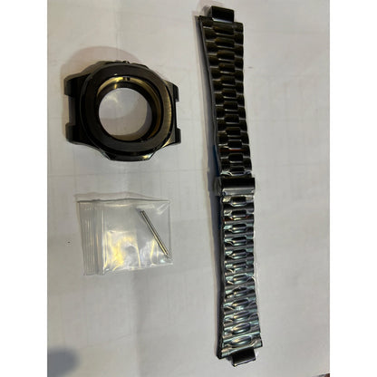 41mm Watch Case Band Set Sapphire Glass Transparent Bottom Strap for NH35 NH36