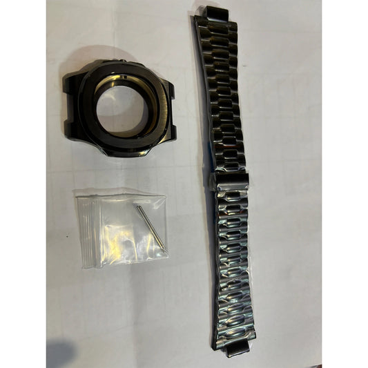 41mm Watch Case Band Set Sapphire Glass Transparent Bottom Strap for NH35 NH36