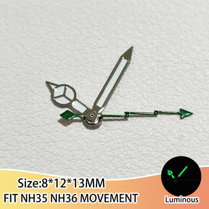 Green Luminous Watch Hands Pointers Suitable for NH35 NH36 Movement Modified