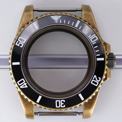 40mm Bronze SUB Watch Case Bezel For NH35/36 GMT NH34/38 4R36 Sapphire Crystal