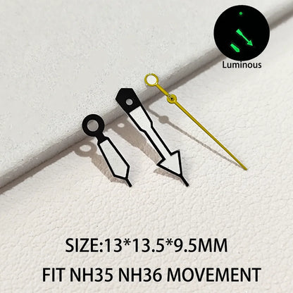 Watch Hands Pointers Green Super Luminous Suitable for NH 35 NH 36 Movement