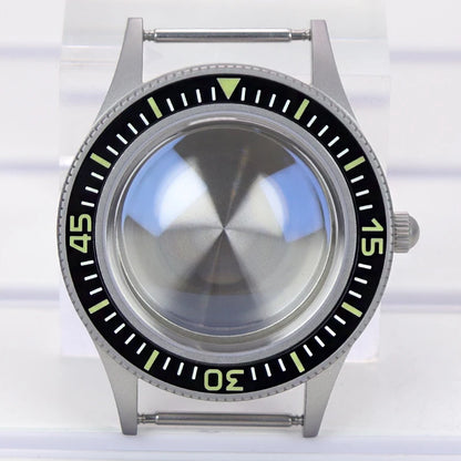 40mm Blasting Sand Cases Luminous Bezel Bubble Sapphire Fit NH35 NH36 NH38 4R36