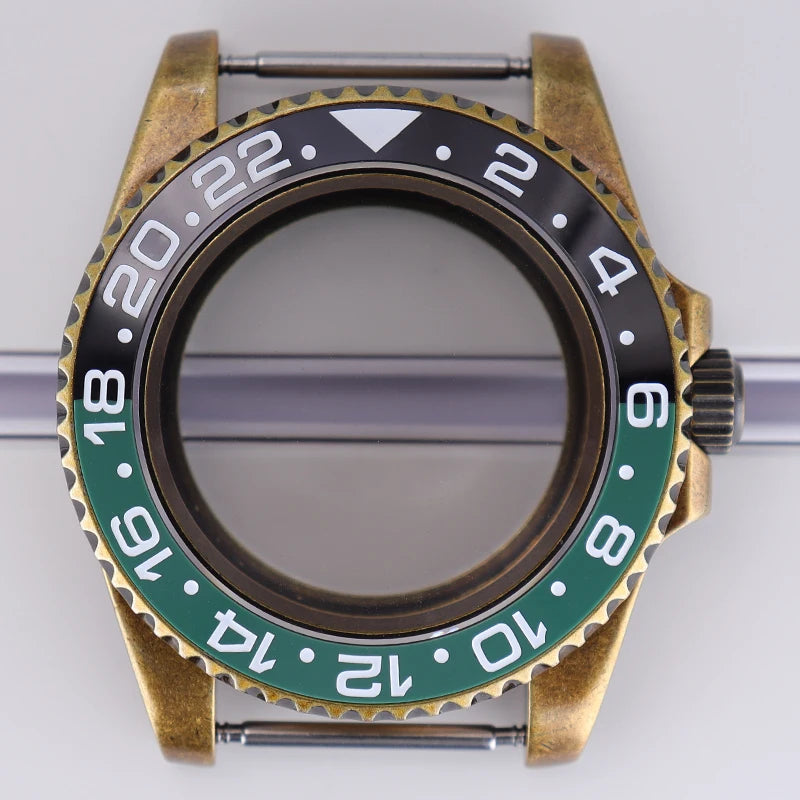 40mm Bronze SUB Watch Case Bezel For NH35/36 GMT NH34/38 4R36 Sapphire Crystal