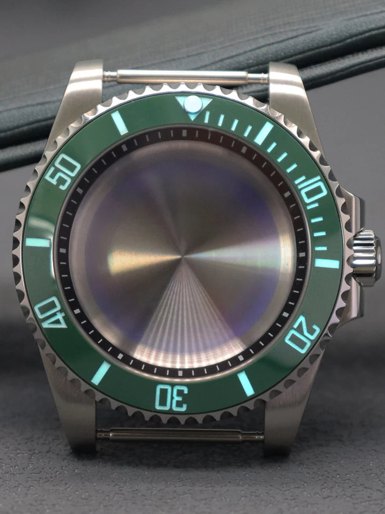 Diver 40mm Watch Case Sapphire For Nh34 Nh35 Nh36 Luminous SUB Ceramic Bezel