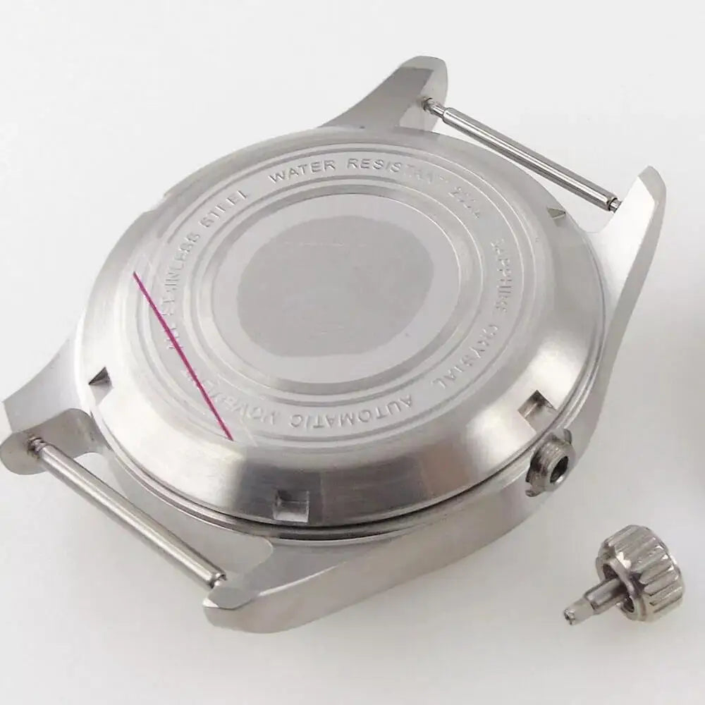 39mm Sapphire Glass Pilot Watch Case Luminous Dial fit ETA 2824 PT5000 NH35 NH36