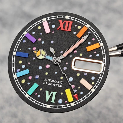 Modified 28.5mm Watch Dial with Hands Set Color Diving Surface for NH35 / NH36
