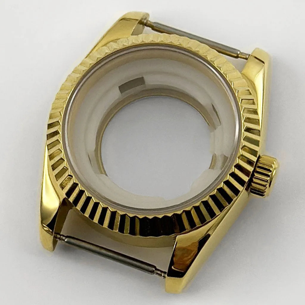 31MM Ladies Round Polished Fluted Bezel Sapphire Crystal Watch Case for NH05/06