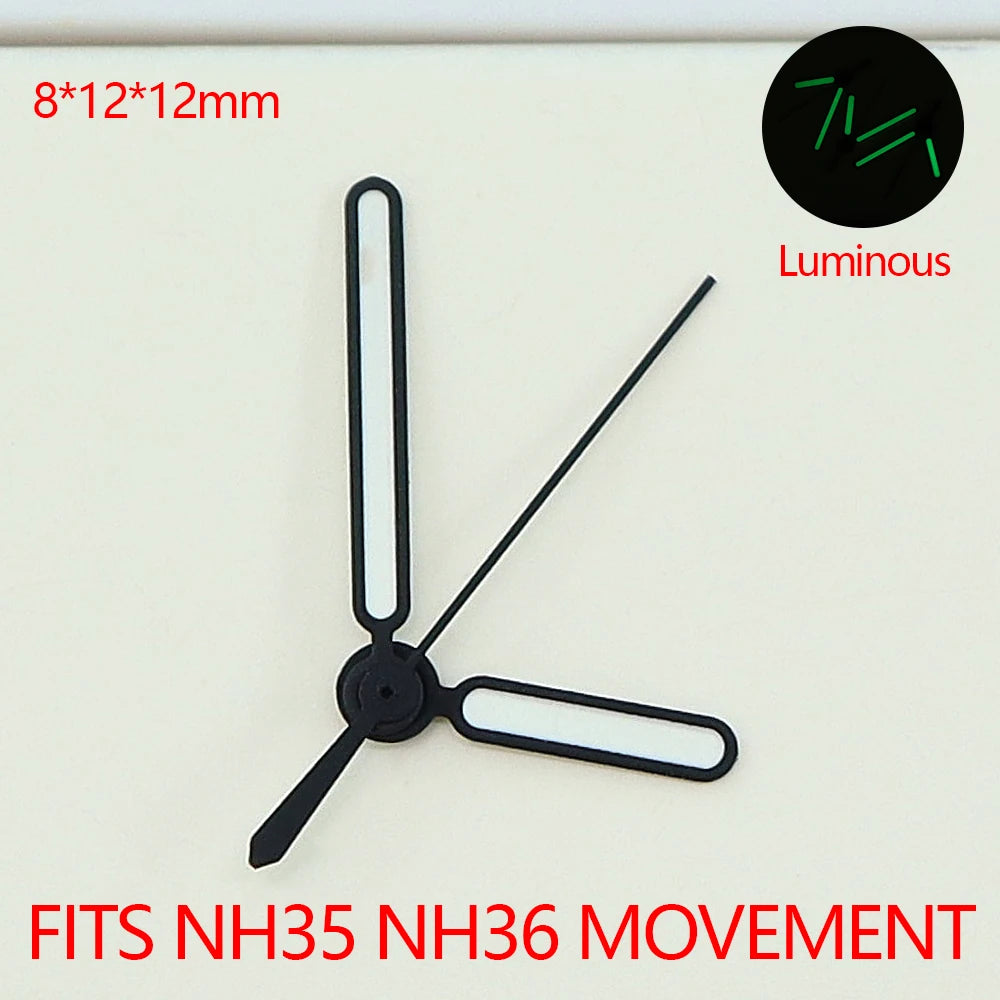 Watch Hands C3 Green Luminous For NH35 NH36 4R36 Movement Nautilus Pointers