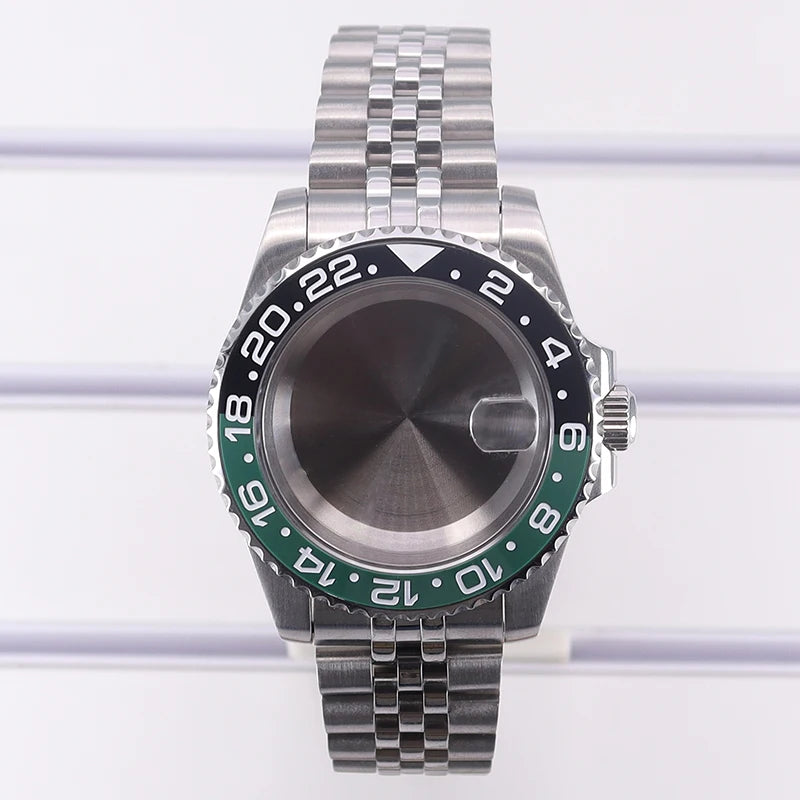 40mm Diving Watch Case GMT Bezel Sapphire For Nh35 Nh36/34/38 Eta2824 Miyota8215
