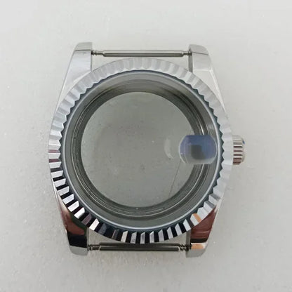 36mm Toothed Ring Stainless Steel Watch Case Sapphire Glass for NH35/NH36/4R