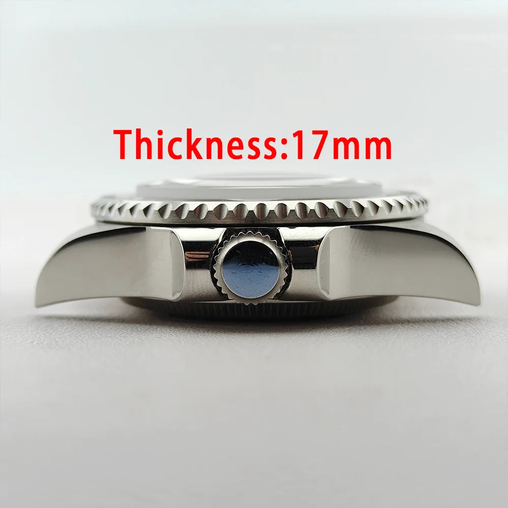 42.8mm Watch Cases Sapphire Both Side Curved Glass Ceramic Bezel For NH34/36/38