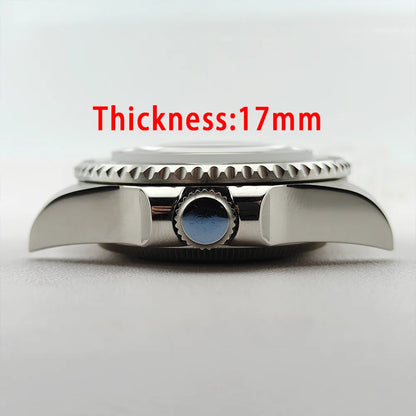 42.8mm Watch Cases Sapphire Both Side Curved Glass Ceramic Bezel For NH34/36/38