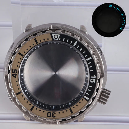 47mm Watch Case Sapphire Crystal For NH35/36 NH38 Modified Tuna Canned C3 Bezel