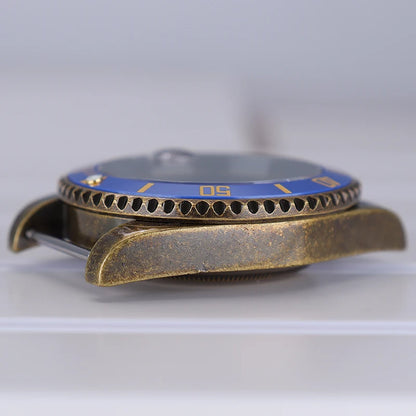 Bronze 40mm Watch Case Ceramic Bezel For SUB NH35/36/34/38/70 Sapphire Glass