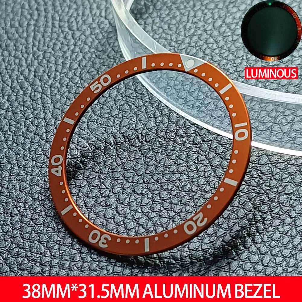 Flat Luminous aluminum Bezel Insert 38mm*31.5mm Replacement Watch Parts Accessories