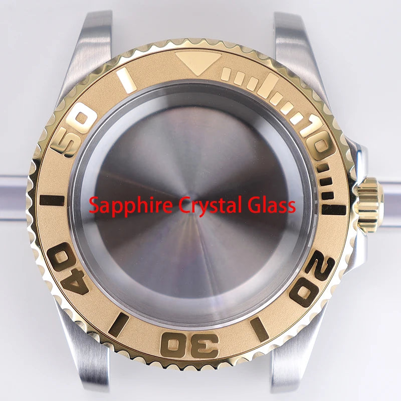 40mm Watch Case Sapphire Glass For NH35 NH36 34 8215 2824 PT5000 Fit 28.5mm Dial