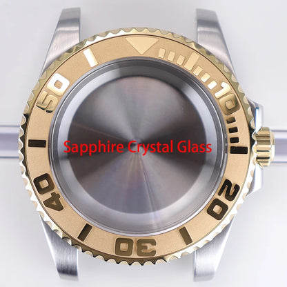 40mm Watch Case Sapphire Glass For NH35 NH36 34 8215 2824 PT5000 Fit 28.5mm Dial