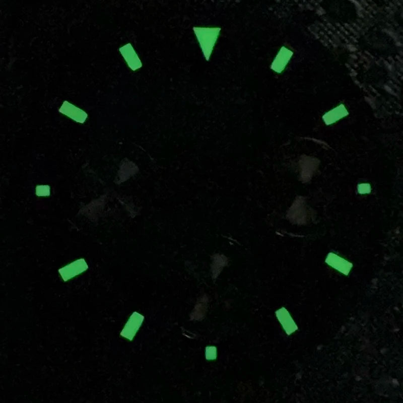 29.5mm VK63 S Logo Dial 3 eyes Green Luminous Fit VK63 Movement Dial Watch