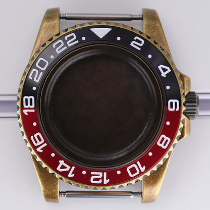 40mm Bronze SUB Watch Case Bezel For NH35/36 GMT NH34/38 4R36 Sapphire Crystal