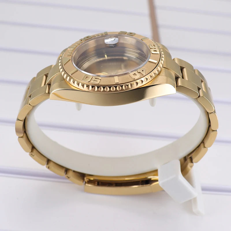 PVD 40mm Watch Case Sapphire For Nh35 Nh36 Nh34 Nh38 Eta 2824 Miyota 8215 YACHT