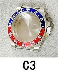 40mm SUB GMT Steel Watch Case for 2813/8215/2836/3804/8200 with Sapphire Glass