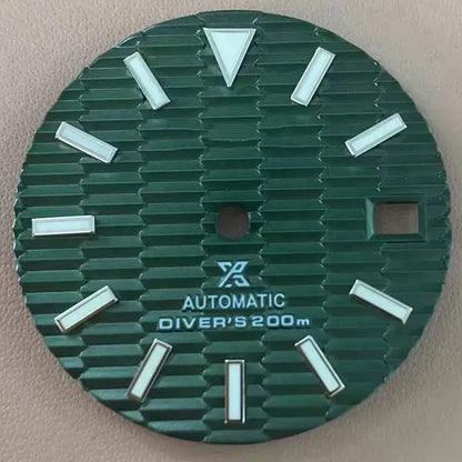 28.5mm NH35 Dial S Logo Dial 3D Ripples Watch Dial For NH35/NH36 Vertical Lines
