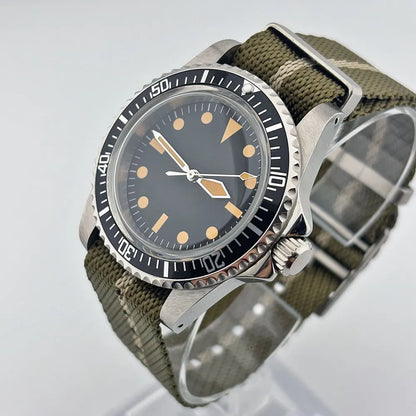 40mm Vintage 316L Steel Watch Case with Waterproof  For NH34/35 Nylon Strap